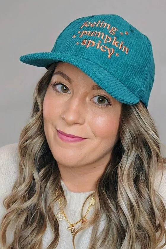 *1 LEFT* Corduroy Embroidered Pumpkin Spice Hat