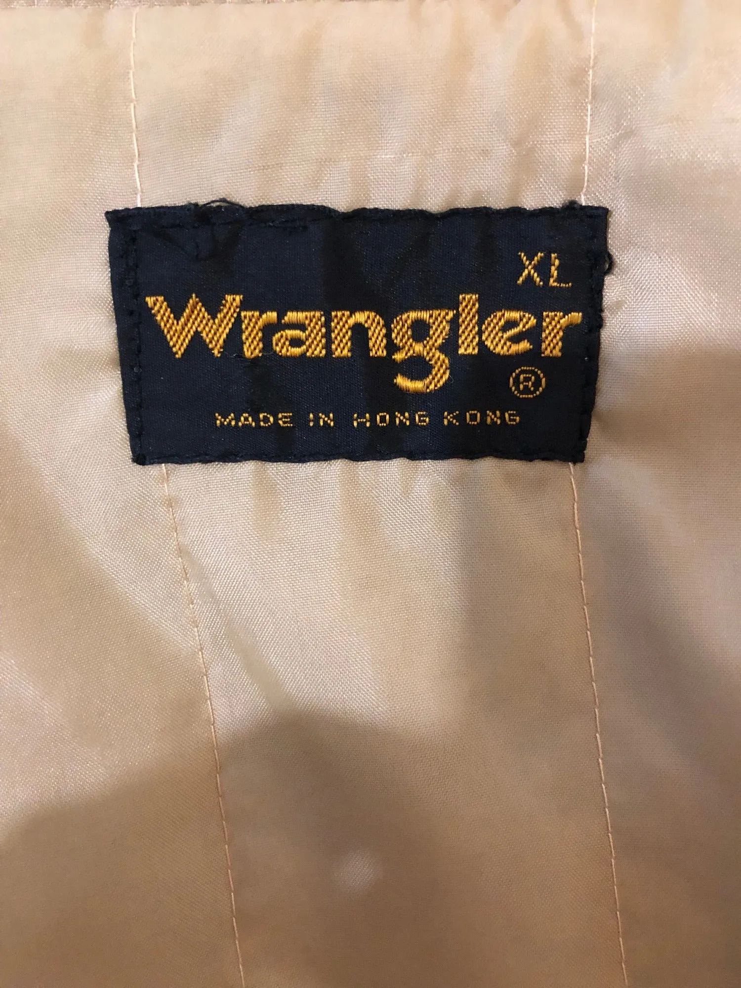 1970s Bomber Jacket in Beige by Wrangler - Size XL
