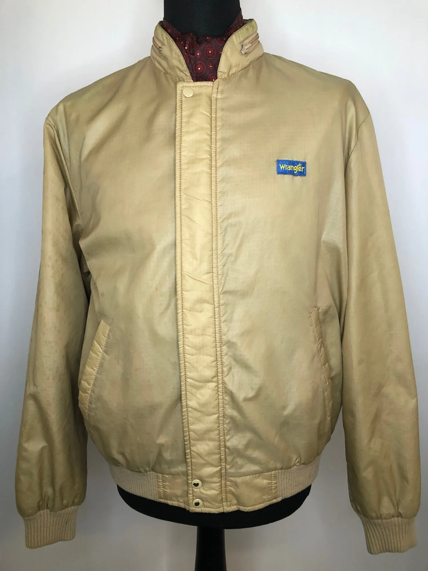 1970s Bomber Jacket in Beige by Wrangler - Size XL