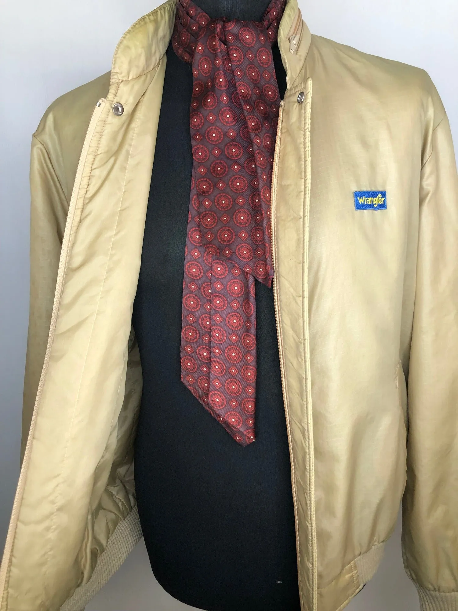 1970s Bomber Jacket in Beige by Wrangler - Size XL