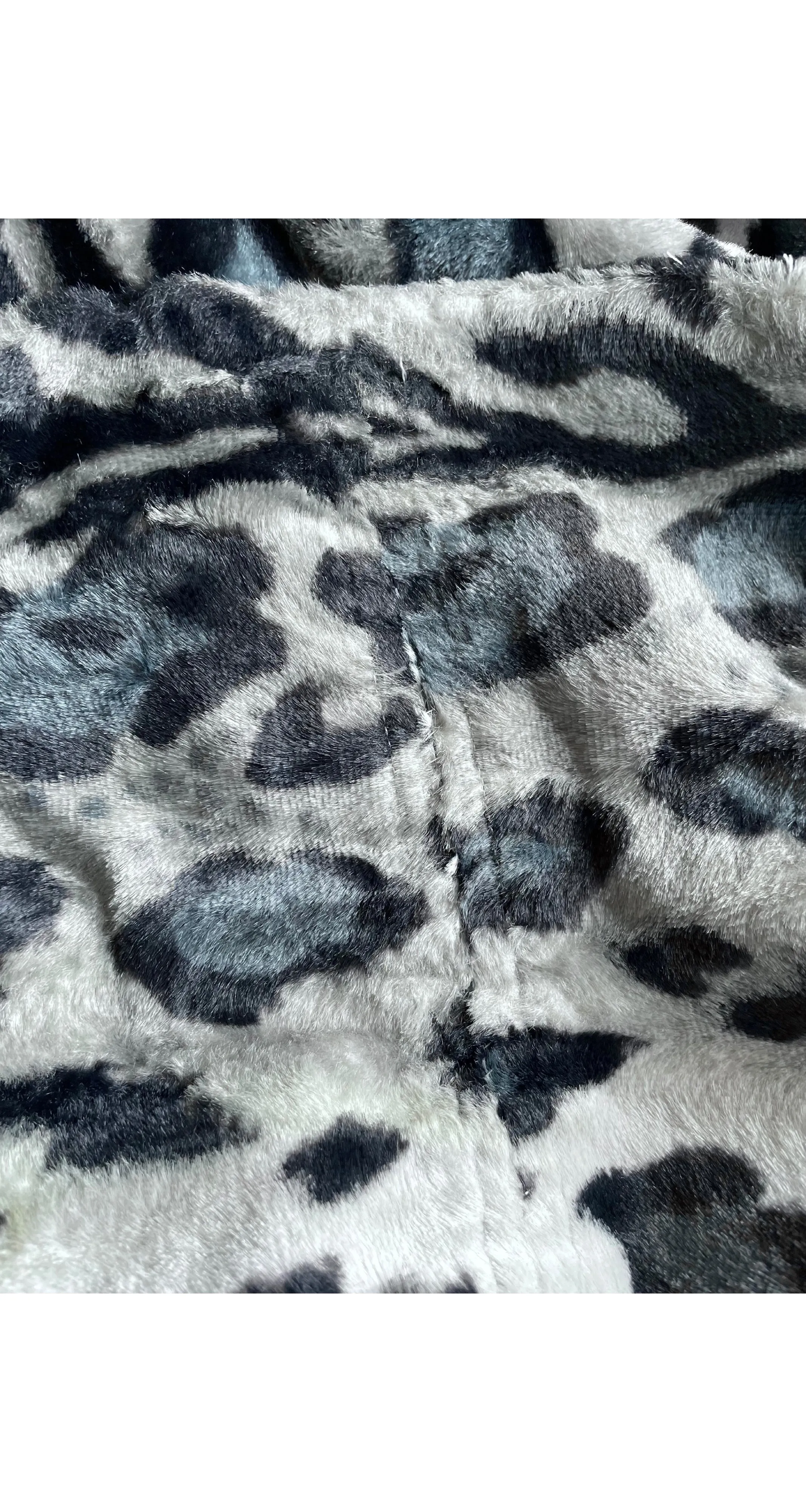 1990s Snow Leopard Faux Fur Coat & Scarf Set