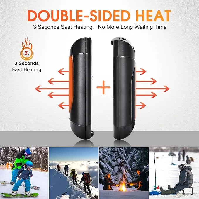 2 Pcs Mini Hand Warmer Rechargeable, 2000mAh*2 Portable Hand Warmer Reusable, 3 Levels Temperature Adjustable 2 in 1 Hand Warmer, Outdoor Indoor Warm Gift for Men Women Children
