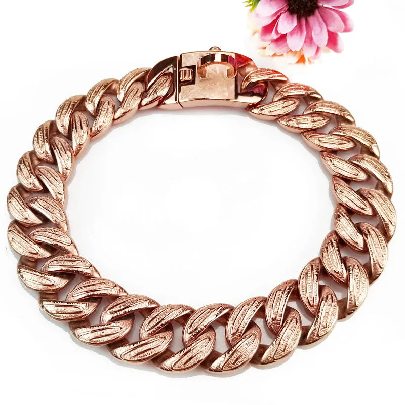 32MM Tree Leaf Shape Stainless Steel Chain Dog Collar