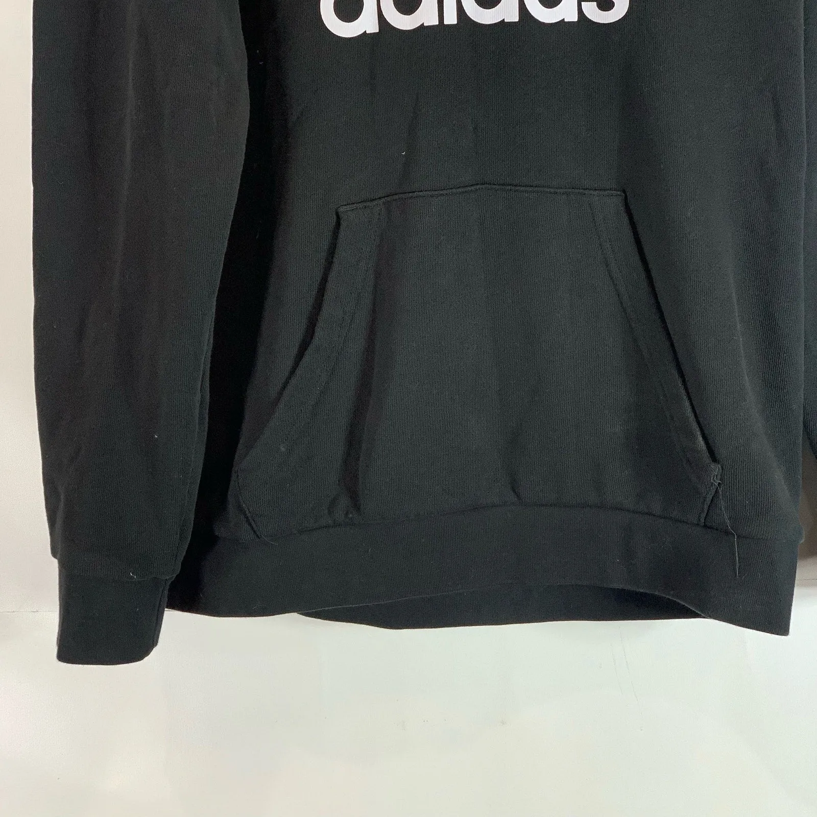 ADIDAS Men's Black/White Original Adidcolor Trefoil Classic Pullover Hoodie SZ M
