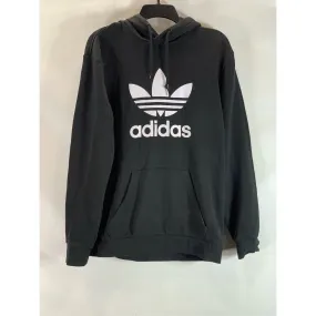 ADIDAS Men's Black/White Original Adidcolor Trefoil Classic Pullover Hoodie SZ M
