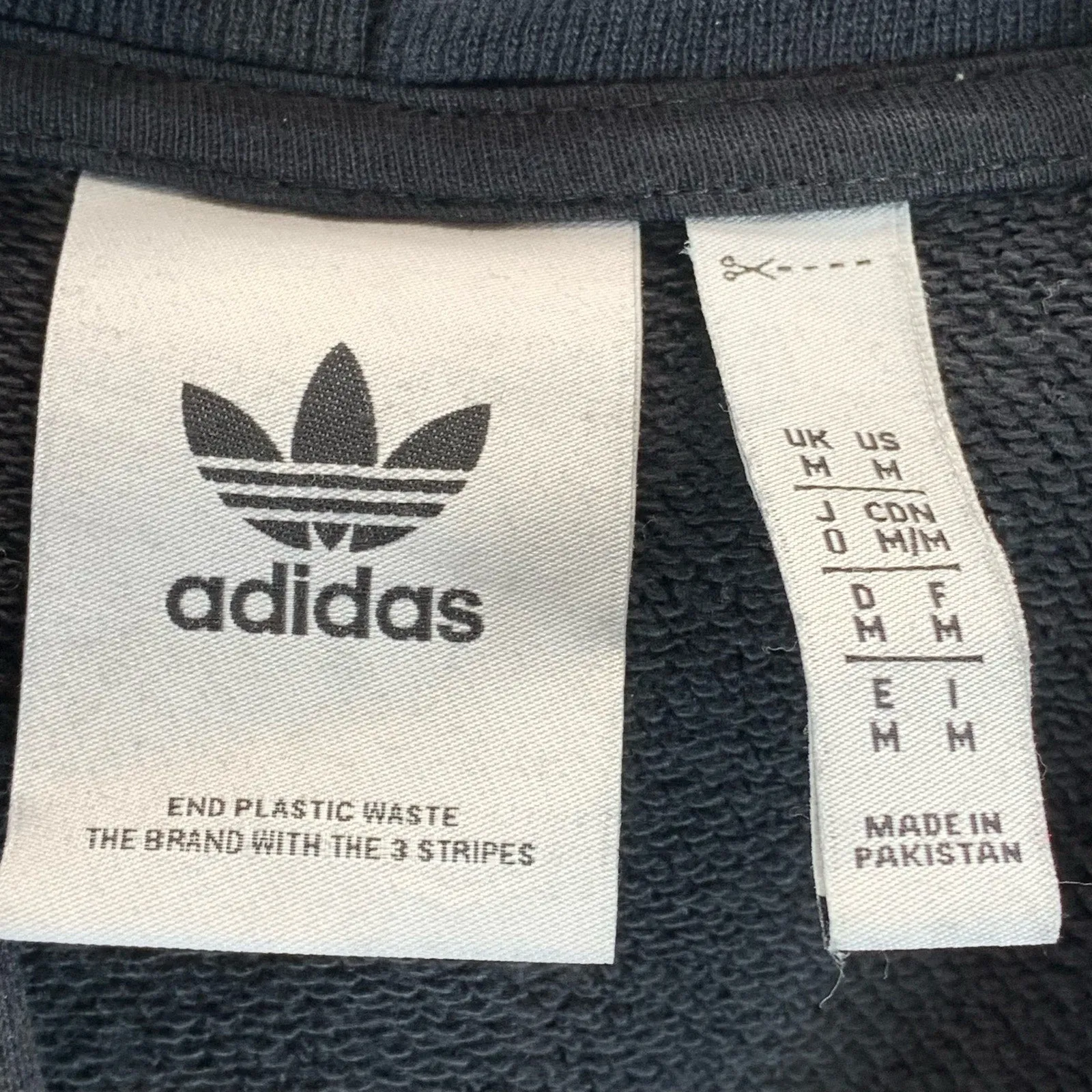 ADIDAS Men's Black/White Original Adidcolor Trefoil Classic Pullover Hoodie SZ M