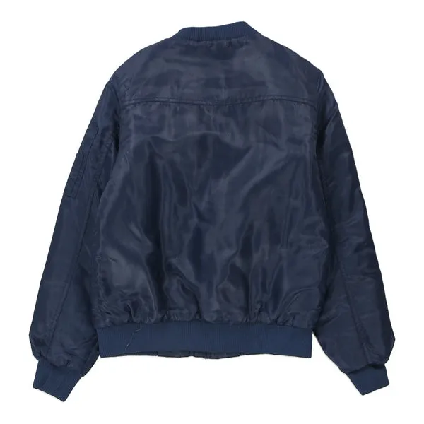 Age 12 Champion Bomber Jacket - Medium Navy Nylon Blend