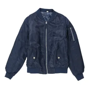 Age 12 Champion Bomber Jacket - Medium Navy Nylon Blend