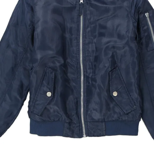 Age 12 Champion Bomber Jacket - Medium Navy Nylon Blend
