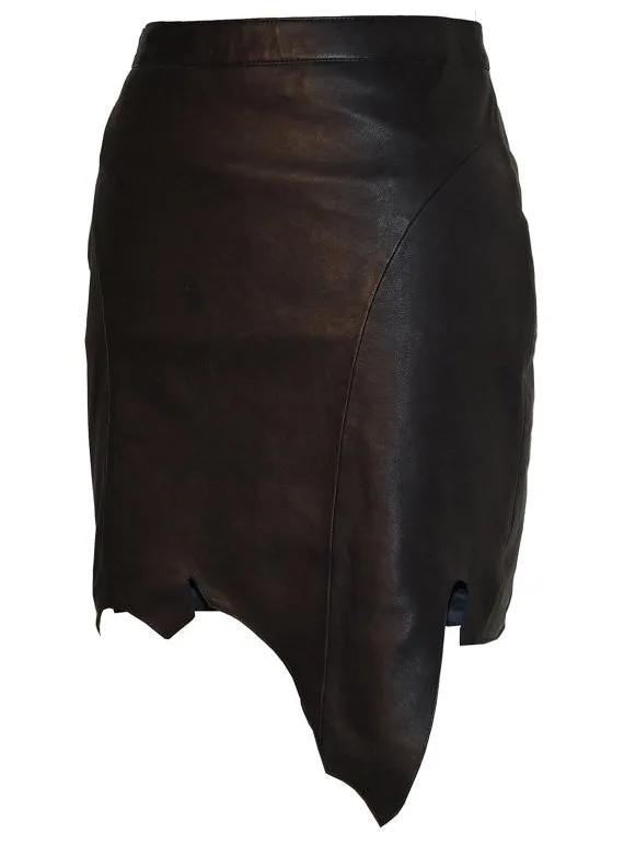 Alice - Asymmetrical Soft Lamb Leather Women Skirt