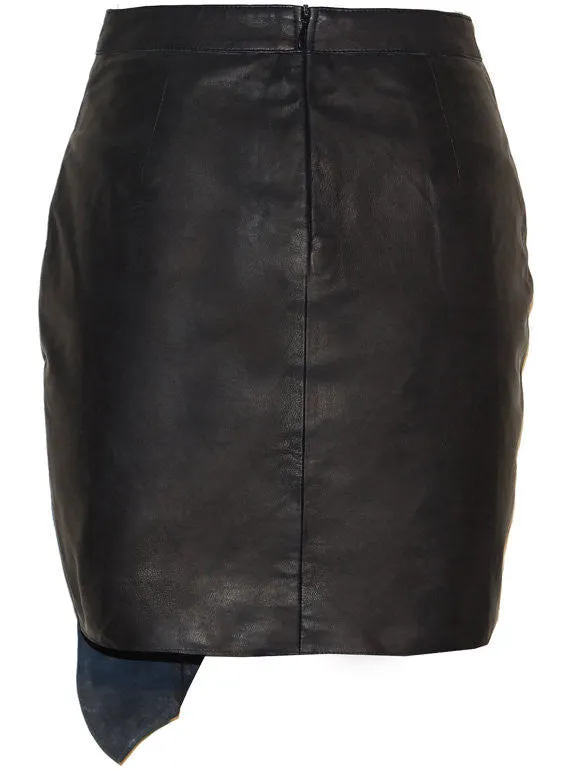 Alice - Asymmetrical Soft Lamb Leather Women Skirt