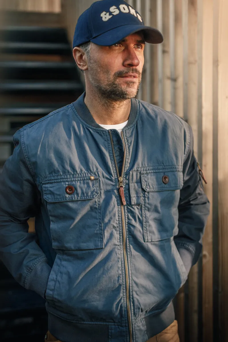 &SONS Harris Bomber Jacket Navy