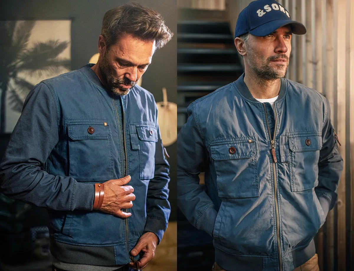 &SONS Harris Bomber Jacket Navy