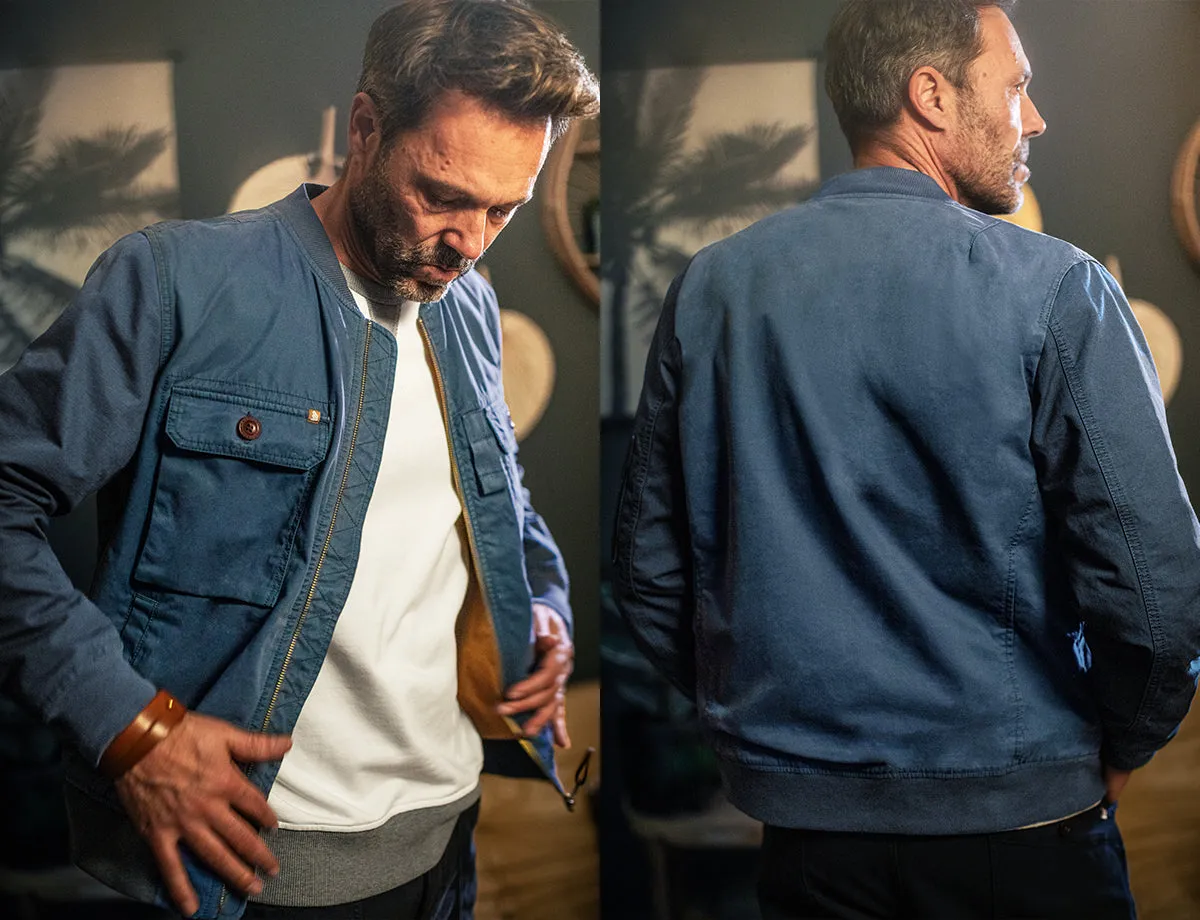 &SONS Harris Bomber Jacket Navy
