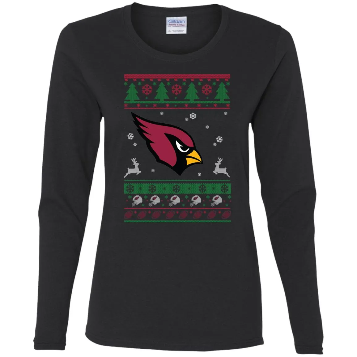 Arizona Cardinals Logo Football Teams Ugly Christmas Sweater Women Long Sleeve Shirt