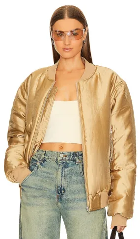 Auteur Aziza Bomber Jacket in Metallic Gold