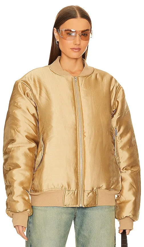 Auteur Aziza Bomber Jacket in Metallic Gold