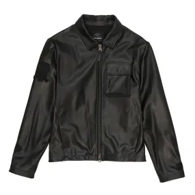 Avirex Black Aviator Shirt Leather Jacket