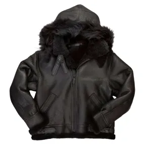 B-3 Black Hooded Bomber Jacket
