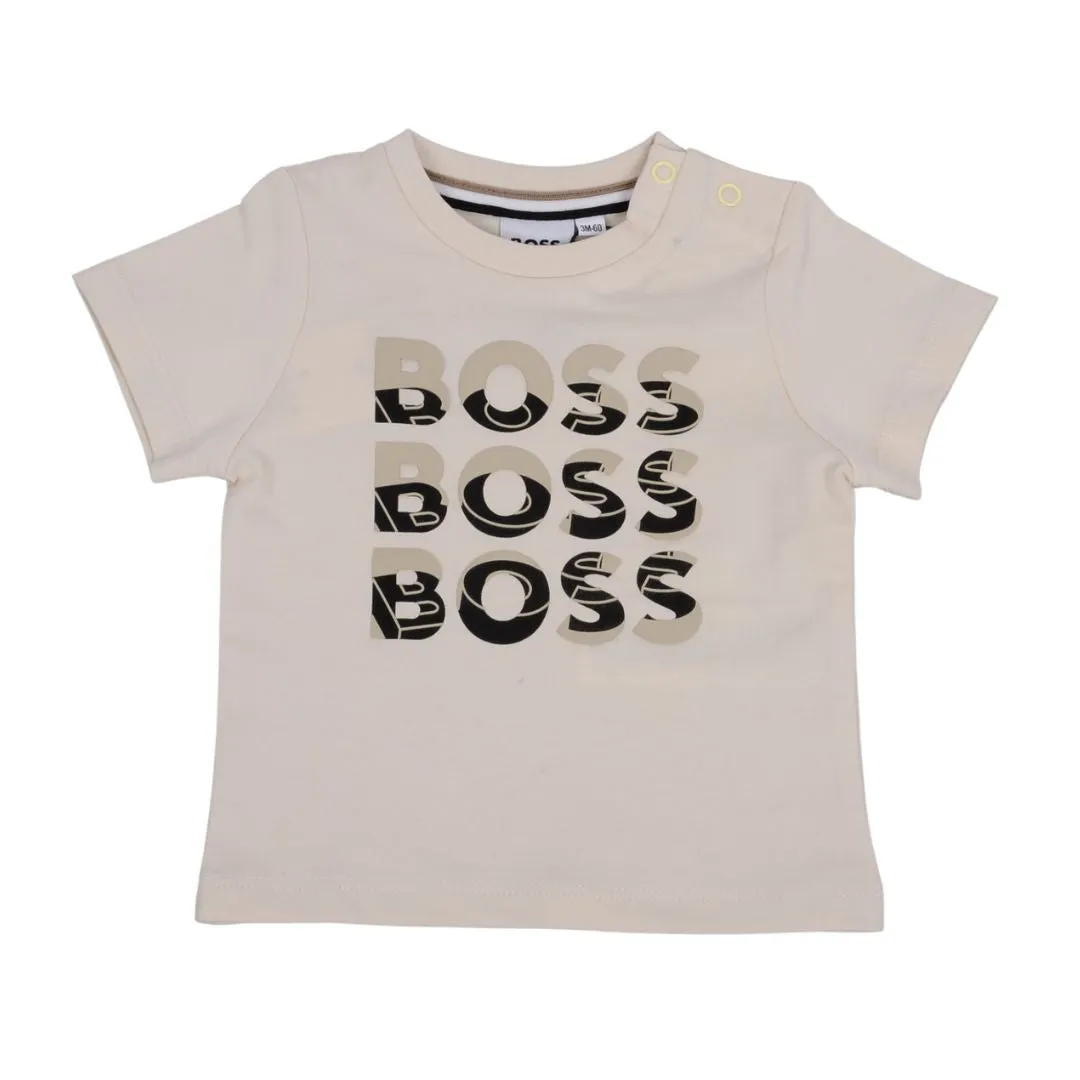 Babies Beige Triple Logo T-Shirt