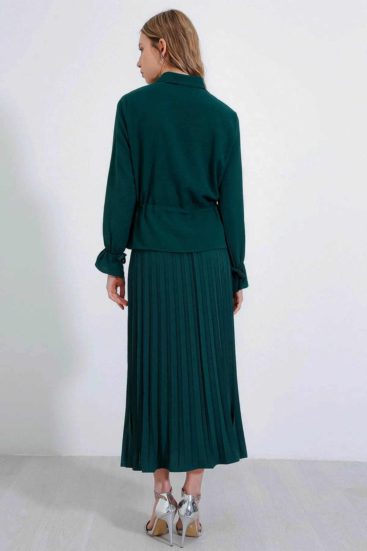 BGD Women Pleated Skirt Suit Set - Emerald Green - Avondale