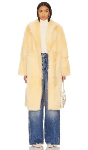 BLANCHA Shearling Coat in Cream