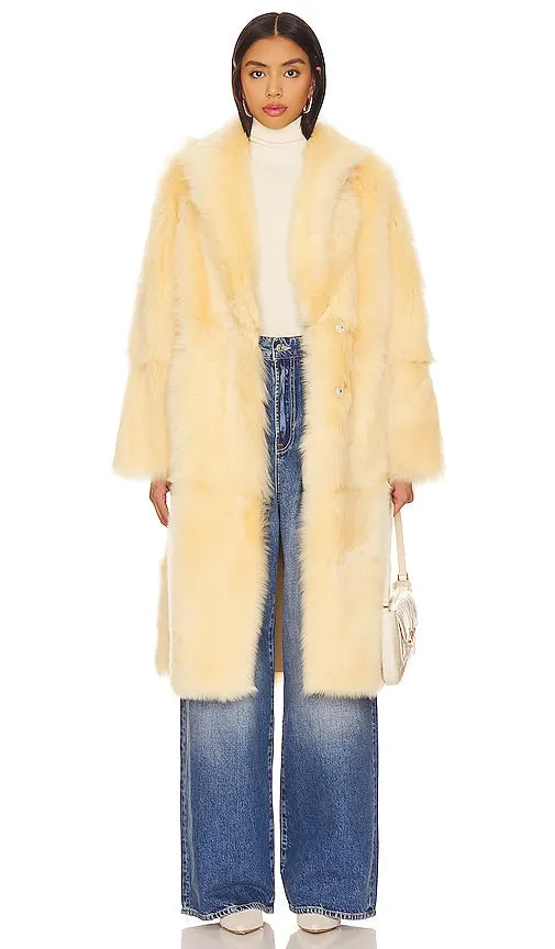 BLANCHA Shearling Coat in Cream