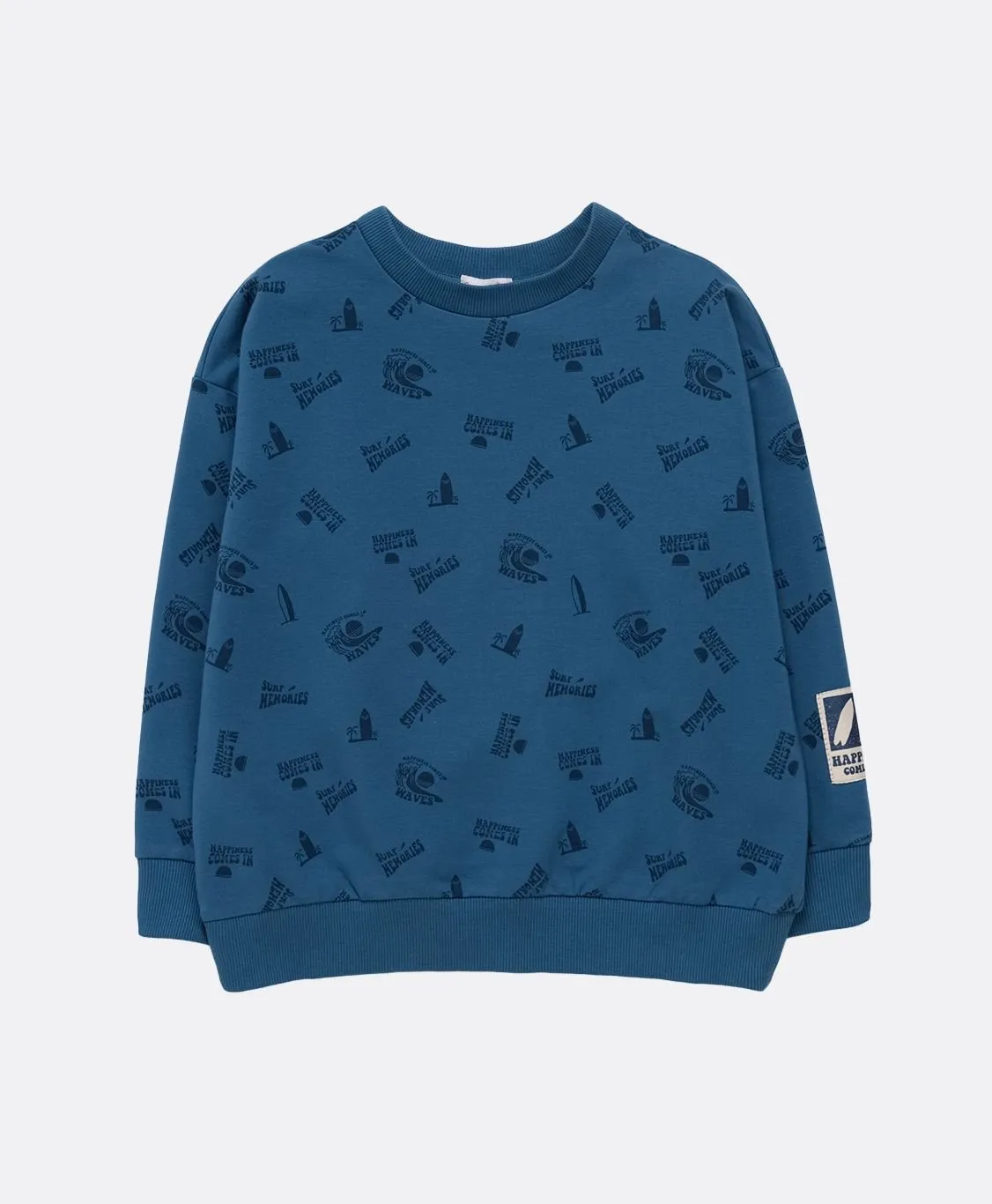 Boys Blue Printed Sweatshirt