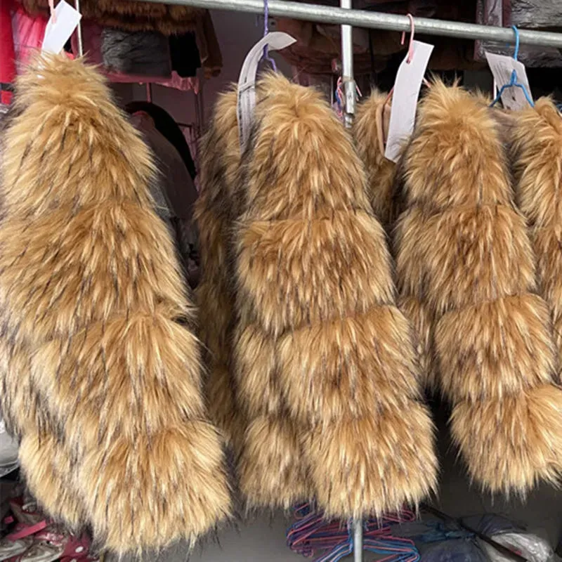 Brown Faux Fur Thick Short Jacket