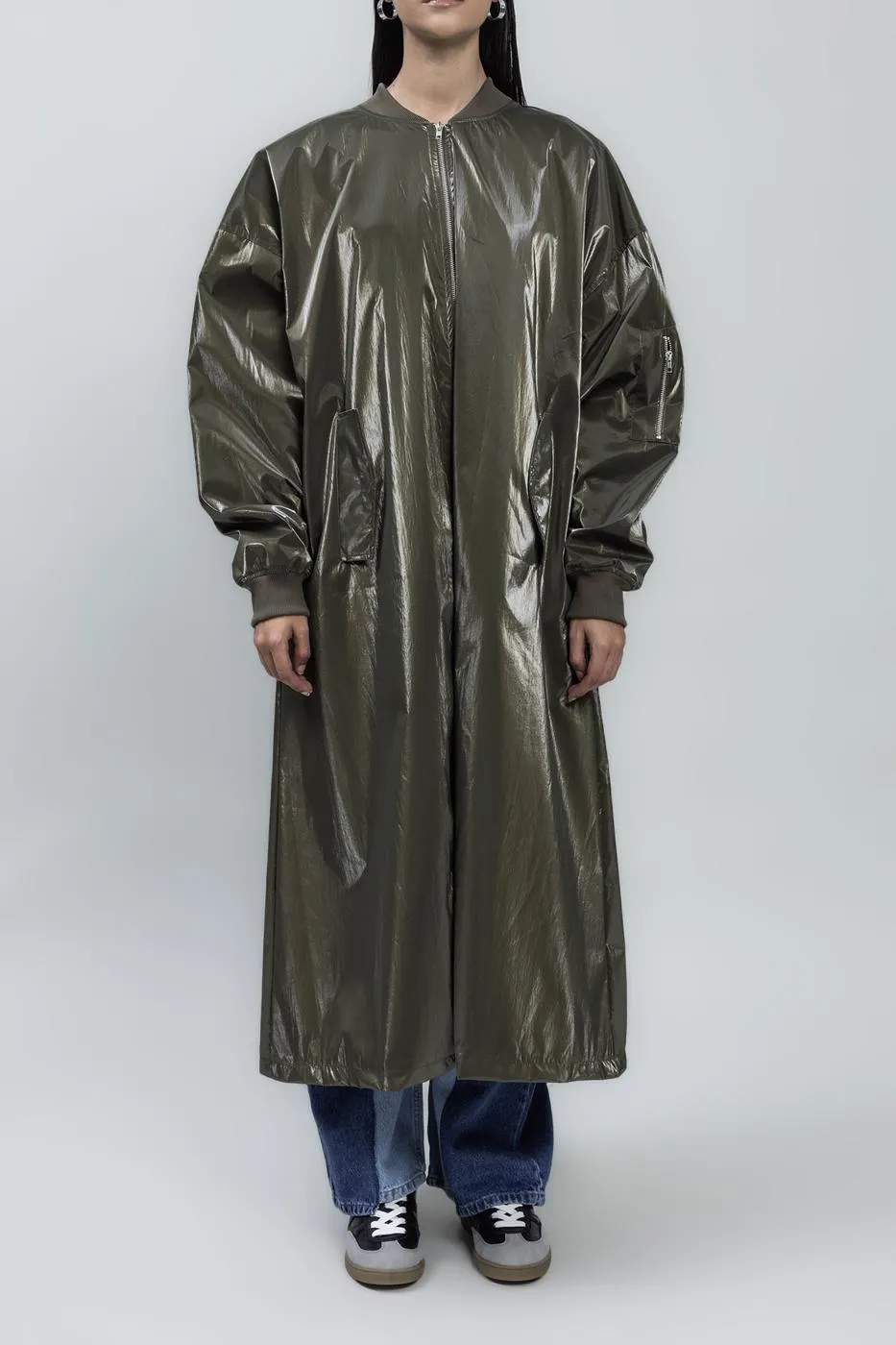 BSL Women Oversized Patent Leather Trenchcoat - Hoffman Estates