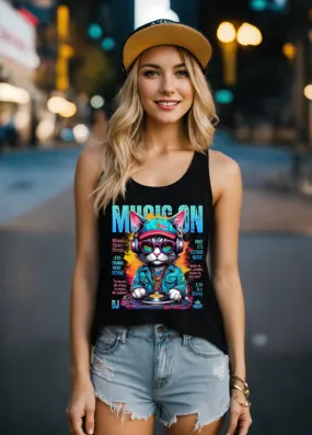 Cat DJ Art Tank Top | Grooveman Music TM