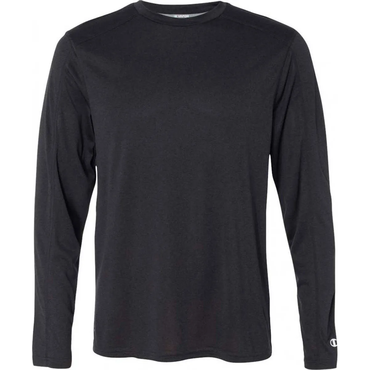 Champion Men's Black Heather Vapor 4-Ounce Long-Sleeve T-Shirt