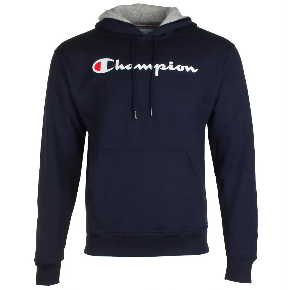 Champion Men's Pullover Hoodie Long Sleeve Powerblend Script Logo Sweatshirt