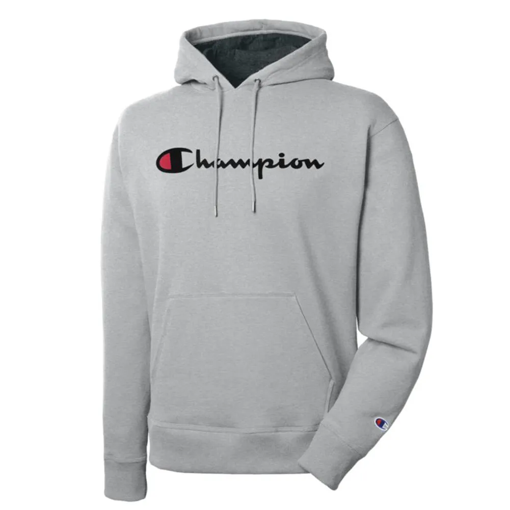 Champion Men's Pullover Hoodie Long Sleeve Powerblend Script Logo Sweatshirt