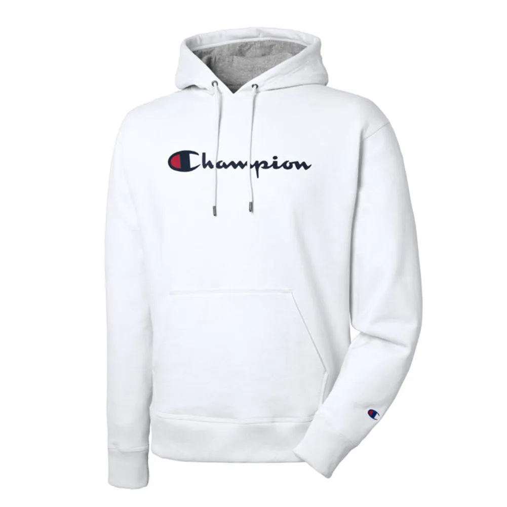 Champion Men's Pullover Hoodie Long Sleeve Powerblend Script Logo Sweatshirt