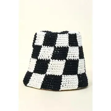 Checker Knit Bucket Hat