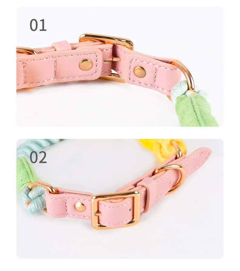 Chenpet Hot Selling Custom Macaron Series Pet Collars Dog Leashes