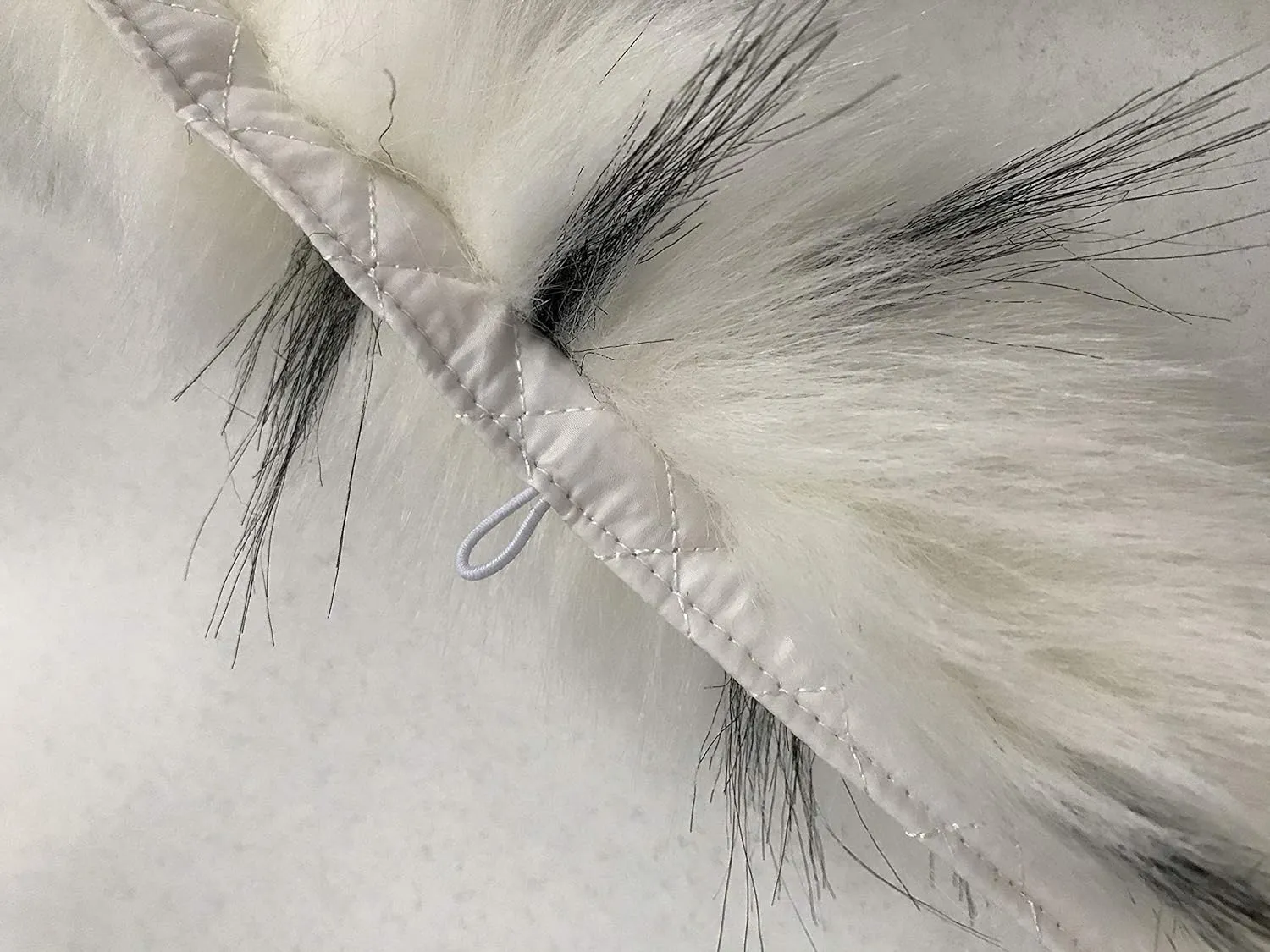 Collar Trim Faux Fur Royal White for coat parka hood