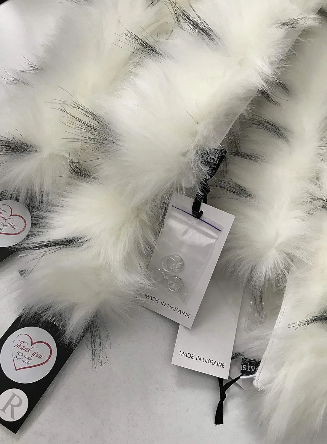Collar Trim Faux Fur Royal White for coat parka hood