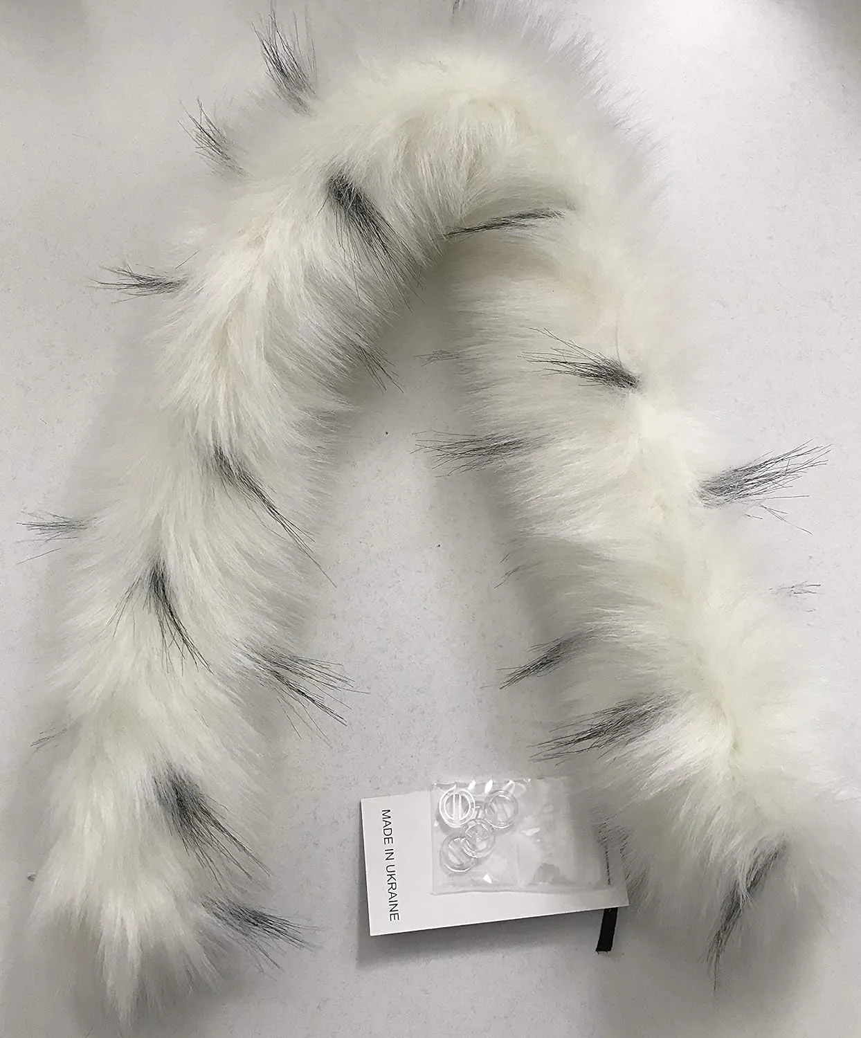 Collar Trim Faux Fur Royal White for coat parka hood