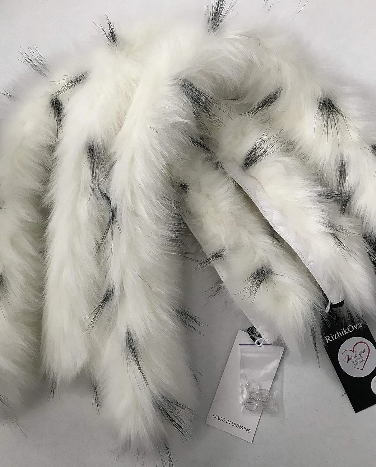 Collar Trim Faux Fur Royal White for coat parka hood