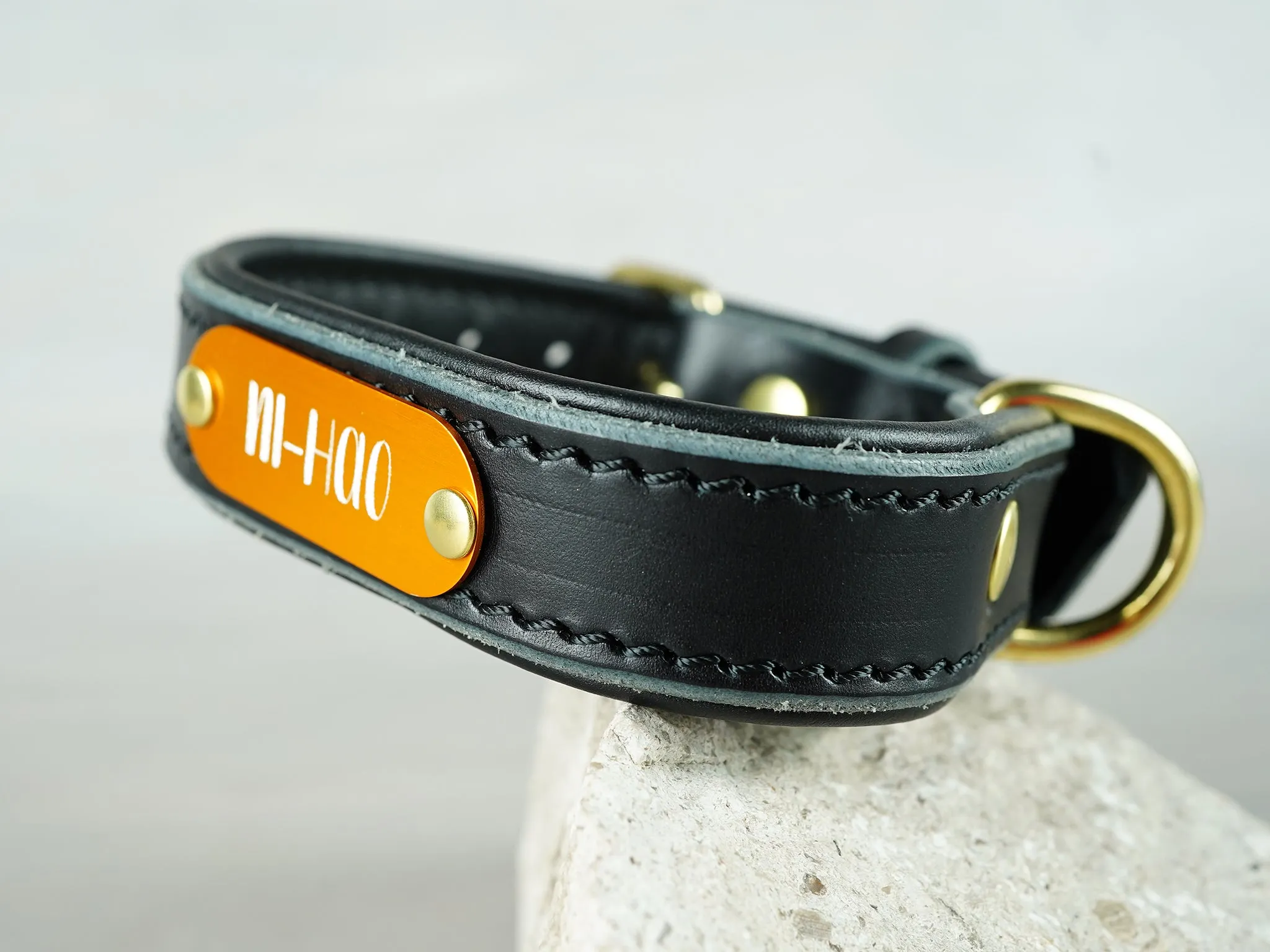 Colorful Leather Dog Collar with Soft Padding