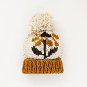 Coneflower Gold Knit Beanie Hat by Huggalugs