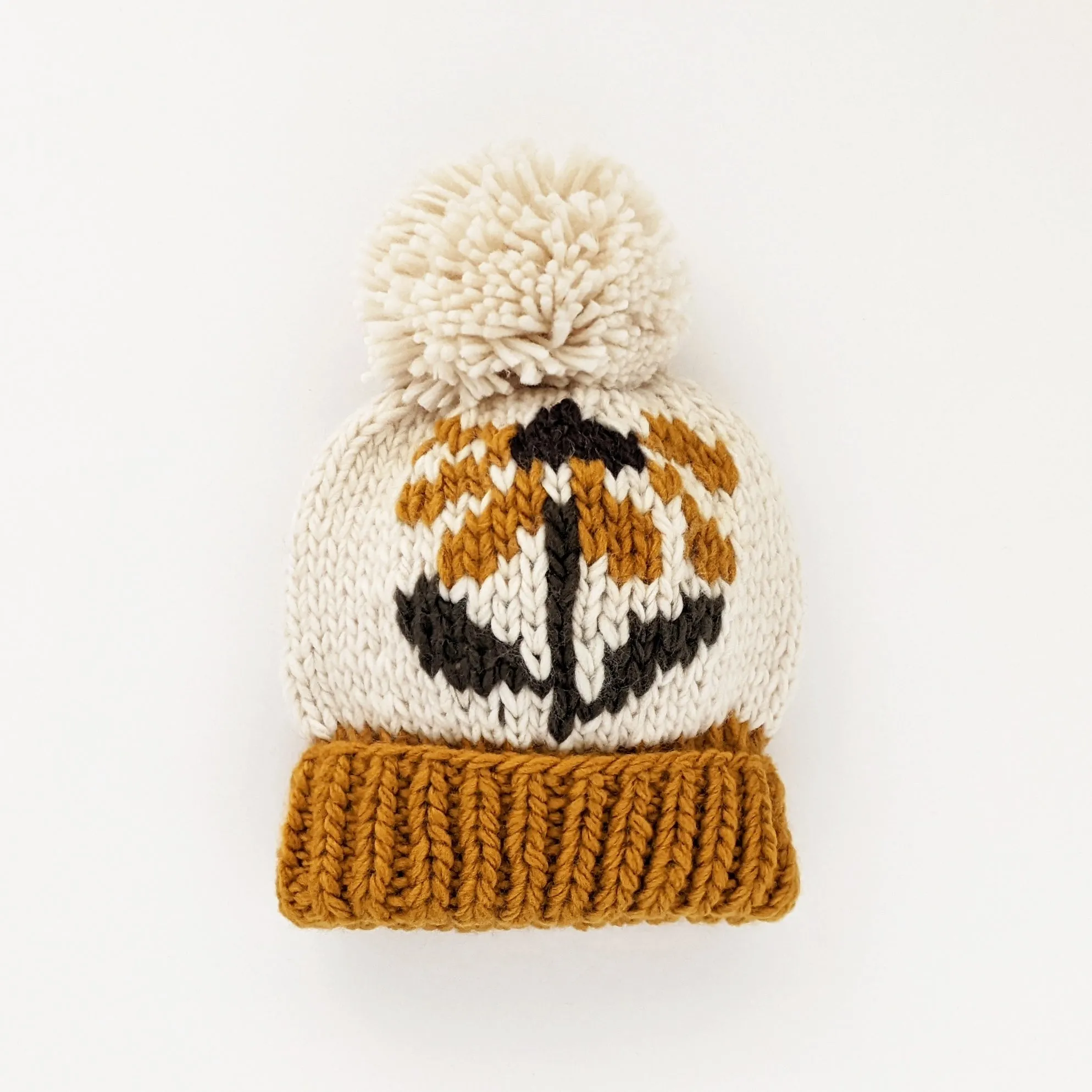 Coneflower Gold Knit Beanie Hat by Huggalugs