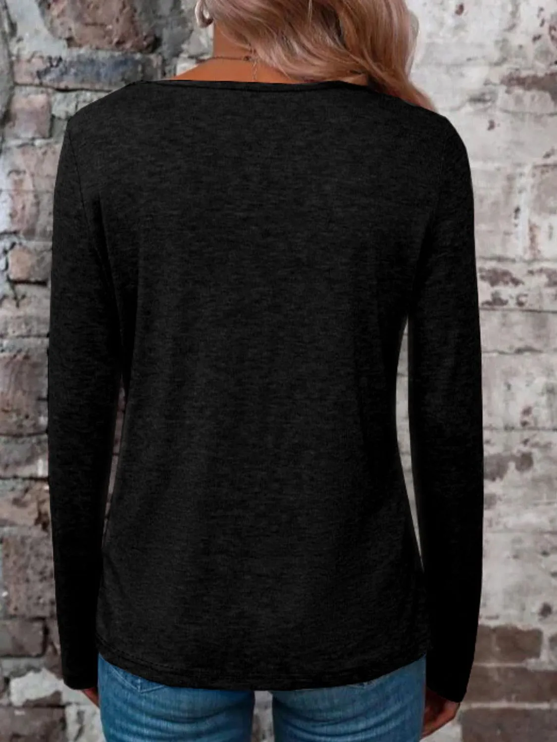 Crisscross V-Neck Long Sleeve Top