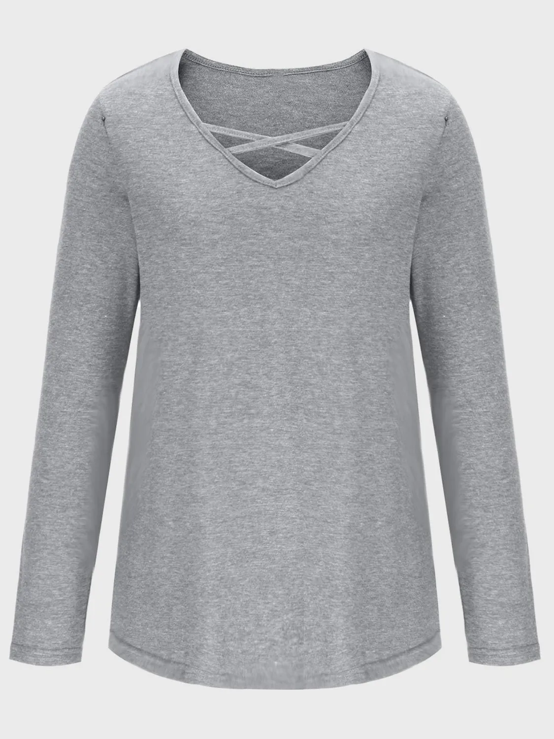 Crisscross V-Neck Long Sleeve Top