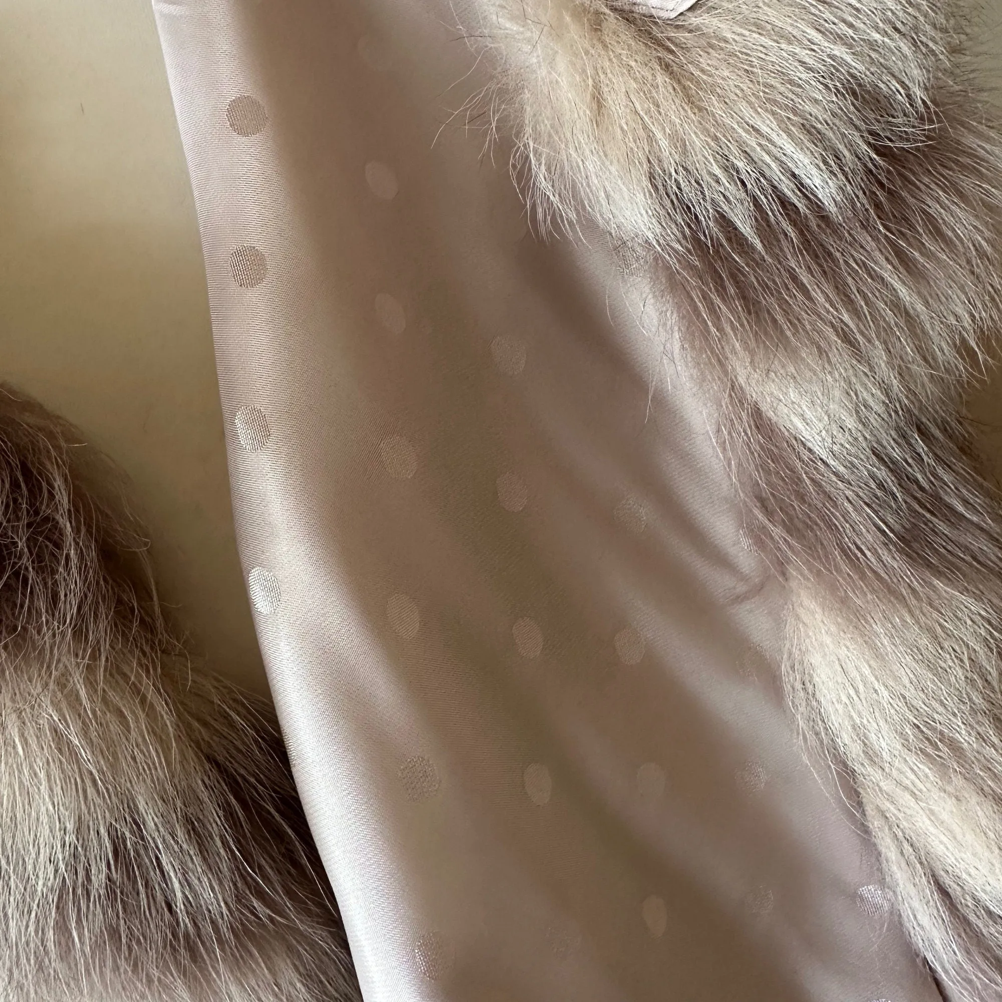 Cute Beige Women Winter Coat Cape Trim Fox Fur, Winter Women's Poncho Jacket lined, Warm Women's coat with a hood