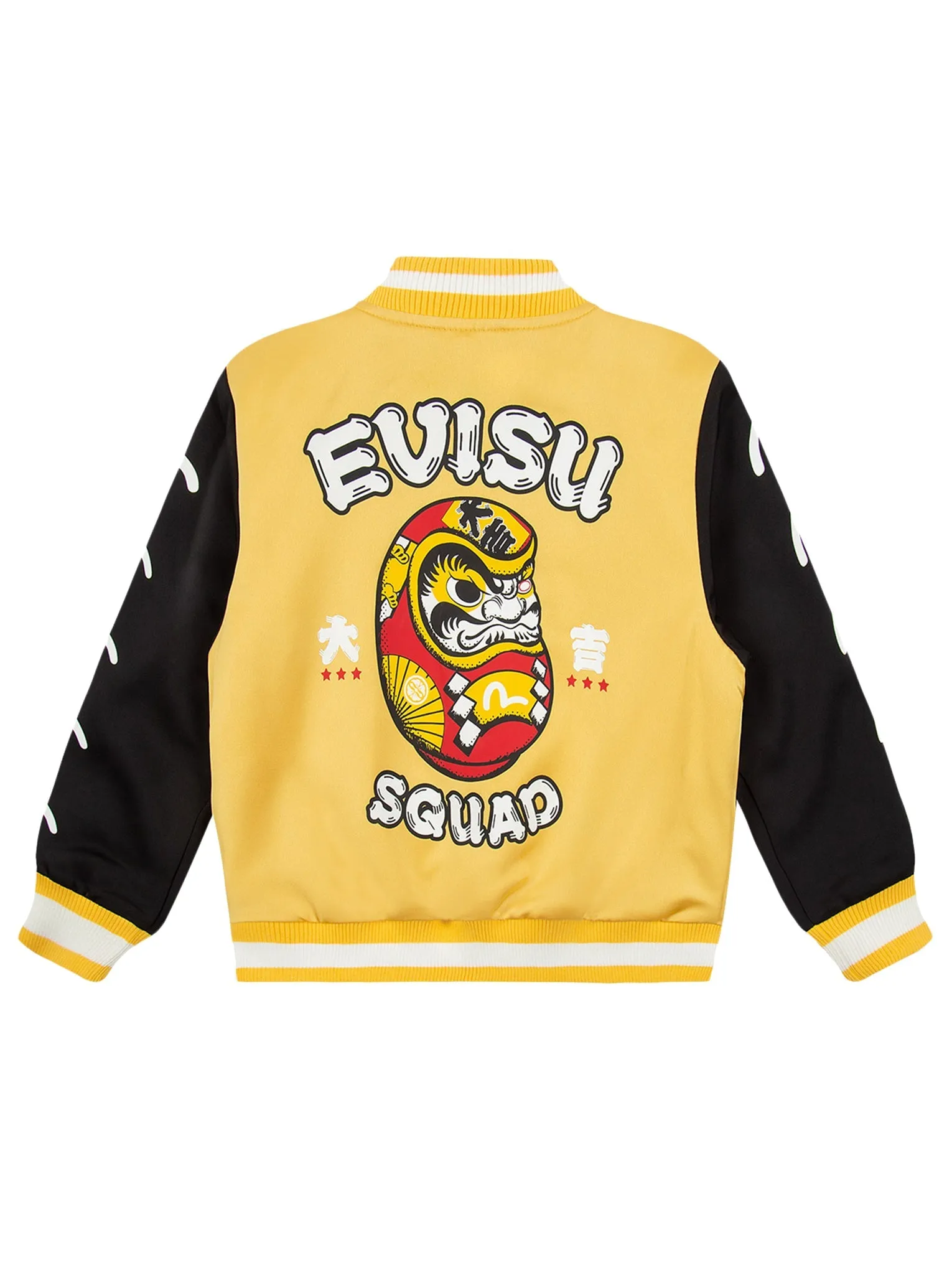 Daruma Print Padded Bomber Jacket