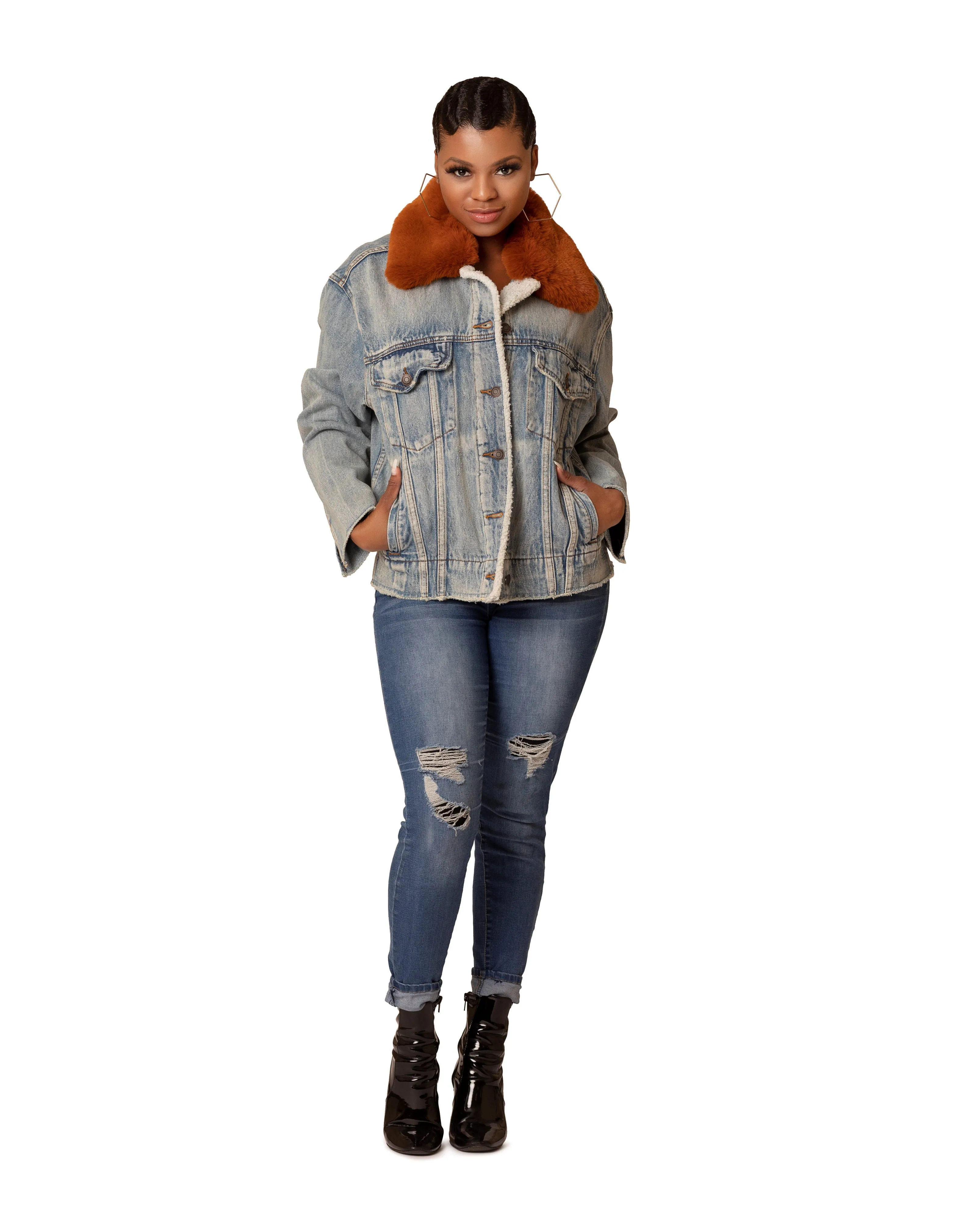 Denim w/ Fur Collar