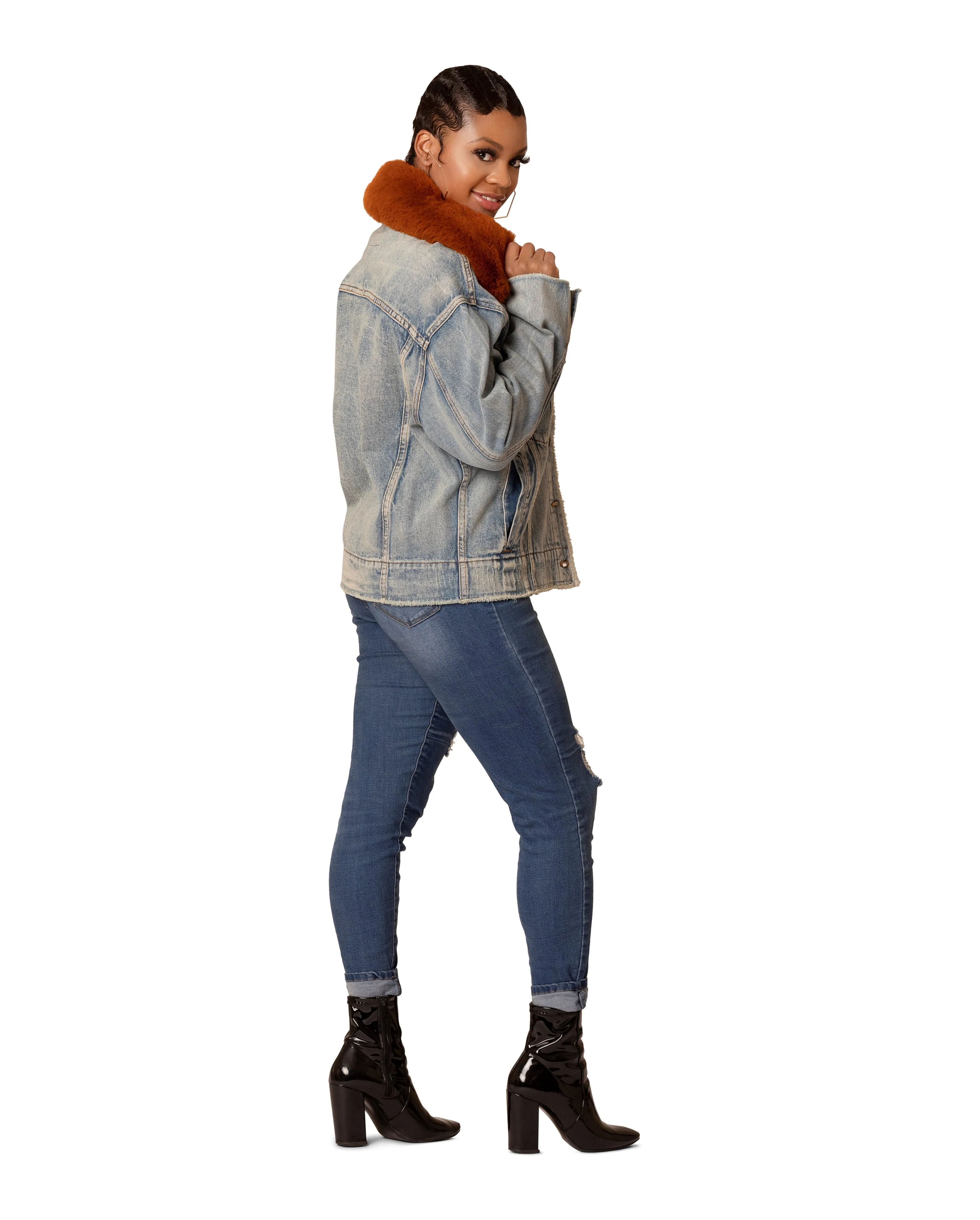 Denim w/ Fur Collar